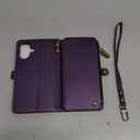 Defencase Compatible with iPhone 17 Case Wallet with RFID Blocking Card Holder for Women and Men, Fashion PU Leather Magnetic Snap Flip Zipper Strap Wallet Phone Case for iPhone 17 6.3", Purple