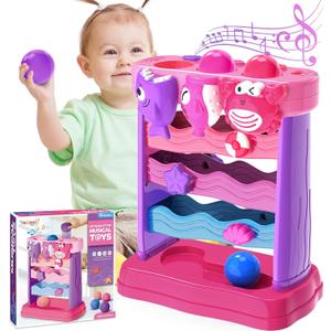 Toys for 1 2 Years Old Girls, Musical Toys for 12-18 Months, Interactive Toddler, Montessori Toys, Christmas Birthday Gifts for Baby Kids Toddlers Age 1-2 Years Old (Pink)
