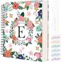 YeeCASE Hardcover Spiral Notebook Journal 8.5” x 11”, 300 Pages Journals for Women Men, A4 Large College Ruled Notebooks, Cute Floral Letter Spiral Journal for Writing, Work, Business, School (8.5” x 11” A4, E)