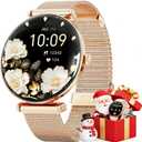 Hwagol Smart Watch for Women with Android iPhone Compatible[Calls/Metal Thin Body],1.43" Micro-Spherical AMOLED Screen,Sports Watch with Sleep/Heart Rate Monitor,Pedometer for Steps Miles