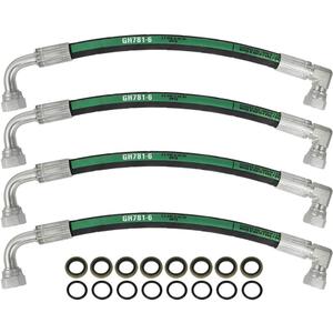 4PCS AW29374 Hydraulic Hose Fits for John Deere 120E 120R 200X 200CX 210 300 300X 300CX 300E 300R 400E 400X 400CX 410 419 420 430 460 512 D120 D160 D170 H120 H130 H160 H165 Front Loaders