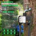 Sprinkler Timer for Garden Hose, 2 Zone Water Timer with with Auto Rain Delay, IP54 Waterproof 3.3 Large LCD Drip Irrigation System Timers for Plant, Yard, Lawns, Outdoor