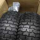 GICOOL 2 Pack, 13x5.00-6 Flat Free Lawn Mower Tire and Wheel, 13x5-6 Riding Lawnmower Tire with 3"-6" Centered Hub and 3/4" & 5/8" Bearings, Tractor Turf Tire Turf-Friendly, 2 Pack