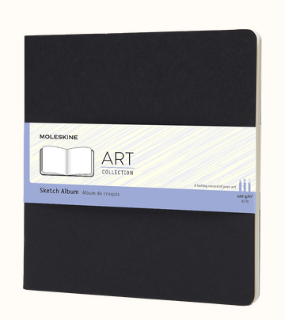Moleskine Art Sketch Album, Soft Cover, Square (7.5" x 7.5") Plain/Blank, Black, 88 Pages