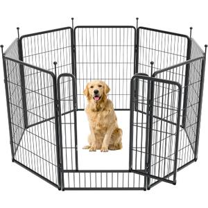FXW Rollick Dog Playpen for Yard, RV Camping, 40 inch 8 Panels for Medium and Large DogsPatented