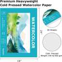 Hapikalor 18"x24" Large Watercolor Paper Pad, 1-Pack 30 Sheets 140lb/300gsm Artist Painting Large Drawing Pad, Art Supplies for Adults Kids, Watercolors, Watercolor Paint Set, Sketchbook, Teal