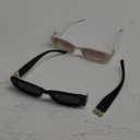 Allarallvr Rectangle Sunglasses for Women 90s Retro Trendy Y2K Classical Vintage Square Shades AR82037 (B2 Pack Darkblack+beige White)