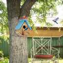 Bird House, Auslar Wooden Bird Houses for Outside, Birdhouse for Outdoors, Hanging Bluebird House for Cardinals Finch Wren Swallow for Garden Viewing