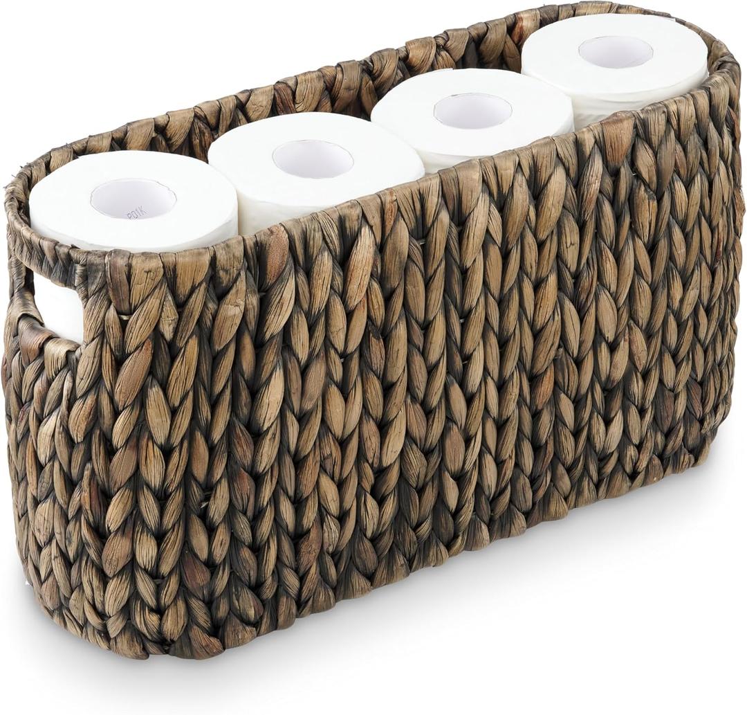 Black Toilet Paper Storage Basket (6 Mega Rolls)