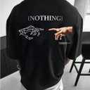 Men's Graphic Tee Shirt Crew Neck Short Sleeve Summer Tshirt Top Streetwear Vacation Clothes (Black, L)