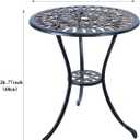 C/G 3 Piece Bistro Set,Outdoor Patio Set,Anti-Rust Cast Aluminum Bistro Table Set for Park Yard Front Porch Furniture(Antique Copper), Tulip