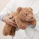 Large Weighted Teddy Bear Stuffed Animal 27.5" 5.5Lbs, Sturdy and Fluffy Brown Bear Plush Toy for Adutls Cuddle, Cute Plushy Hugging Pillow Toy for Adutls