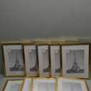 upsimples 8.5x11 Picture Frame Set of 9, Display Pictures 6x8 with Mat or 8.5x11 Without, Multi Photo Frames Collage for Wall or Tabletop Display, Gold