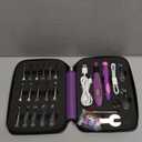 Light Up Crochet Hook Set with Stitch Counter,Crochet Kit with 18 Different Size Interchangeable Crochet Needle,Ergonomic with 2 Levels Led and Digital Stitch Counter for Crocheting and Knitting