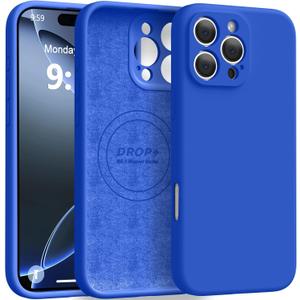 Magnetic for iPhone 16 Pro Case [Compatible with Magsafe] [Premium Silicone Satin-Smooth Touch] Slim Shockproof Anti-Scratch Microfiber Lining Case, 6.3 inch, Klein Blue
