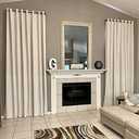 Ikiriska 100% Blackout Extra Long Linen Curtain (1 Panel). Thick Thermal Insulated, (Honeydew, 132" Lx100 W)