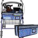 supregear Rollator Basket, Rollator Walker Bag w/Cup Holder, Foldable Rolling Walker Waterproof Storage Pouch with Big Capacity and Never Tipping Over, Easy to Use Accessories for Seniors, 15.75 x 7.28 x 5.71 inches