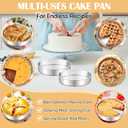 TeamFar 9 Inch Cake Pan, Stainless Steel Round Layer Cake Baking Pans Tins for Birthday Wedding, Non-Toxic & Heavy-Duty, Mirror Finish & Leak Proof, Oven & Dishwasher Safe, Set of 2