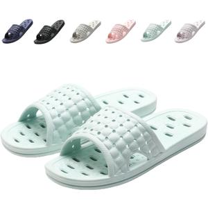 Shower Shoes Quick Dry Non-Slip Bathroom Slippers for Men Women Dorm Home Slides (6.5-7.5 Women/5.5-6.5 Men, Blue)