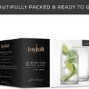 JoyJolt Drinking Glass Cups Set of 6-16oz Beer Can Glasses. Clear Soda Can Shaped Glass Cups, Cute Iced Coffee Cup Tumblers, Cold Drink Glassware, Unique Water, Tea, Cocktail Glass Set
