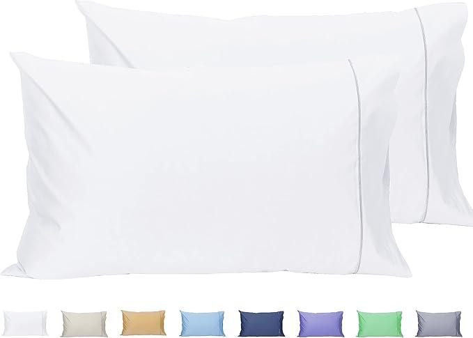 Sunflower Queen Pillowcases Set of 2, 100% Cotton Queen Pillow Cases 2, 20×30 inches Bright White, Soft and Breathable