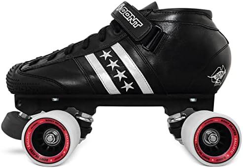 Bont Roller Skates - LowCut Quadstar Speed Skating - Roller Skates - Indoor and Outdoor - 100% Leather Size 42, Black 