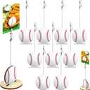 Funnymoom 20 Pcs Base Memo Clip Holder Table Number Card Place Holders Stand Note Paper Clip Centerpieces for Table Party Favors Photo Stand Events Decoration(Baseball)