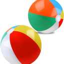 2 Pack Beach Balls, 20 Inch Beach Balls, Rainbow Color Pool Toys Pool Balls for Swimming Pool, Beach Toys Inflatable Ball for Summer Parties and Water Games