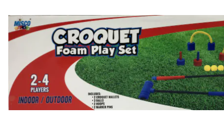 Misco Toys Soft Foam Croquet Play Set, 2 Pack