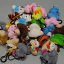 30 PCS Mini Plush Toys,Cute Stuffed Animals Plush Keychain Set,Animals Toys for Kids,Easter Basket Stuffers,Party Favors,Classroom Gift