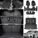 Floor Mats Cargo Mat with Backrest Mats for 2024 2025 2026 Lexus TX 350/500h/500h+, All Weather TPE Cargo Liner Door Sill Protectors Accessories for TX(Floor Mats+2-in-1 Cargo Mat)