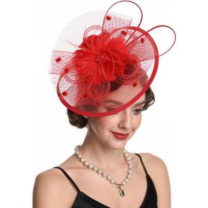 Fascinators Hat Tea Party Vintage Feather Fascinator with a Headband and a Clip for Girls and Women