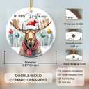 2 x Tiny Detalles Moose Ornaments for Christmas Tree 2025, Moose Gifts for Women Men, Xmas Gifts for Animal Lovers, Ceramic Ornament, Keepsake Ornaments Hanging Christmas Decorations