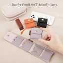 5 x Mini Travel Jewelry Bag  Foldable Jewelry Organizer, Tangle-Free Design with At-a-Glance Compartments for Necklaces, Earrings & Rings | Compact Everyday Carry | 3 Pack (Black, Orange, Lavender)