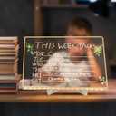 LED Note Board with 7 Colors Pen, 11.8" * 8" Acrylic Dry Erase Board with Light, 2026 LED Drawing Board with Adjustable Stand, Memo Message Dry Erase for Kids, Classroom, Home Decor, Office, Gifts