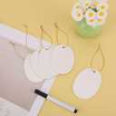 15pcs Sublimation Ceramic Ornaments Blank, 3.15x2.24 Inch White Oval Ceramic Ornament Bulk with Rope for Heat Press Printing Crafting DIY Personalized Christmas Home Decoration