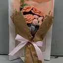 Graduation Crochet Flowers Bouquet Gift Completed Handmade Artificial Knitted Flowers Rose Bouquet Gift for Birthday Wedding Memorial Day Teacher'day Home Decor(Pink)
