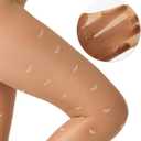 LABELLA 40D Heart Patterned Tights,Semi-Opaque Pantyhose With 3D Heart Design,Holds Shape Perfectly (Beige, M)