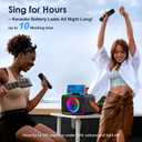 Karaoke Machine,Portable Bluetooth Speaker with 2 Wireless Microphone for Adults & Kids with LED Lights, Karaoke Microphone with PA System Supports USB/TF/AUX,Gift for Party(Black)