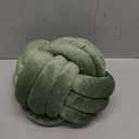 Knot Pillow - Soft & Plush Ball Pillow for Bed/Living Room, Decorative Cushion Hand-Knitted Design, Stress Relief Accent Round Boucle Throw Pillow for Sofa Green 7.8 Inches