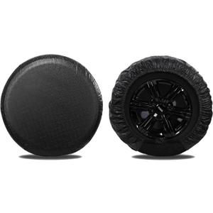 MOONET Tire Covers for RV Wheel (2 Pack Black), Oxford Waterproof UV Sun Protectors for Motorhome Boat Trailer Camper Van SUV,D81cm x H28cm for Diameter 30"-32"