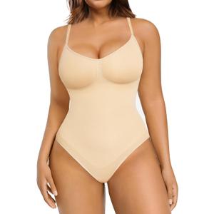Feelin Shap Women's ewear Tummy Control Sculpting Body Shapewear BodySuit, C-beige Snap Briefs, X-Large-XX-Large