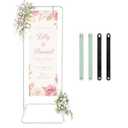 IKULE Easel Stand for Wedding Sign Holder Metal Welcome Poster Stands Wedding Seating Chart Stand Backdrop Stand Floral Ceremony Easel for Display in White