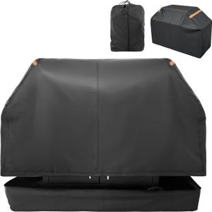Fully Enclosed Grill Cover 60-Inch,Waterproof Zipper Grill Cover,BBQ Grill Cover Made of 600D,Animal Fade-Resistant,UV-Protection,Gas Grill Cover for Weber,Nexgrill CharBroil and More Black