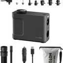 HOTO Air Pump Master, Portable Cordless Tire Inflator, Electric Air Pump with 9 Pump Modes, 12V DC Car Connector for Car, Bikes, Inflatable Pool Float, Air Mattress, Kayak, Tent, Paddle Board, Sup