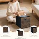 4 Pack Durable Storage Cube Bins with Decorative Wood Grain,Thickened Fabric Box,Storage Basket for Shelves,Closet,Storeroom,Bedroom,Living Room,Nursery,Office,Dorm,RV, 12x12x12in ( (Medium)