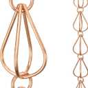 Monarch Rain Chains Pure Copper Teardrop Rain Chain, 8.5 ft Decorative Rain Catcher Chain for Gutters, Rain Chains for Outside, Rain Gutter Replacement Downspout