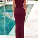 PRETTYGARDEN Skirt Sets Women 2 Piece Outfits Summer 2025 One Shoulder Sexy Ruched Bodycon Maxi Long Skirts (Red, XL)