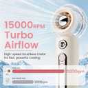 Handheld Portable Fan with Misting,High-Speed Brushless Motor,Ultra Long Lasting Rechargeable Battery,Personal Fans Portable Rechargeable,Suitable for Travel,Camping, Beach and Office Desk,Gift White