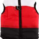 Winter Waterproof Windproof Vest Coat for Cold Weather - Warm Jacket for Small Medium Dogs (Not Suitable for Big Dogs) White/Red/Black L (L(Back:15.5", Chest:20.5", 11.5-13.0lbs))